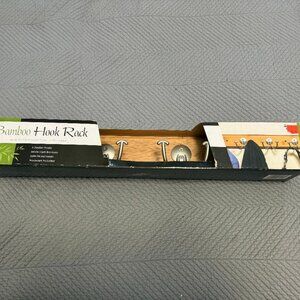 BAMBOO HOOK RACK 4 DOUBLE HOOKS